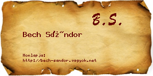 Bech Sándor névjegykártya