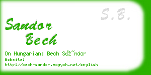 sandor bech business card